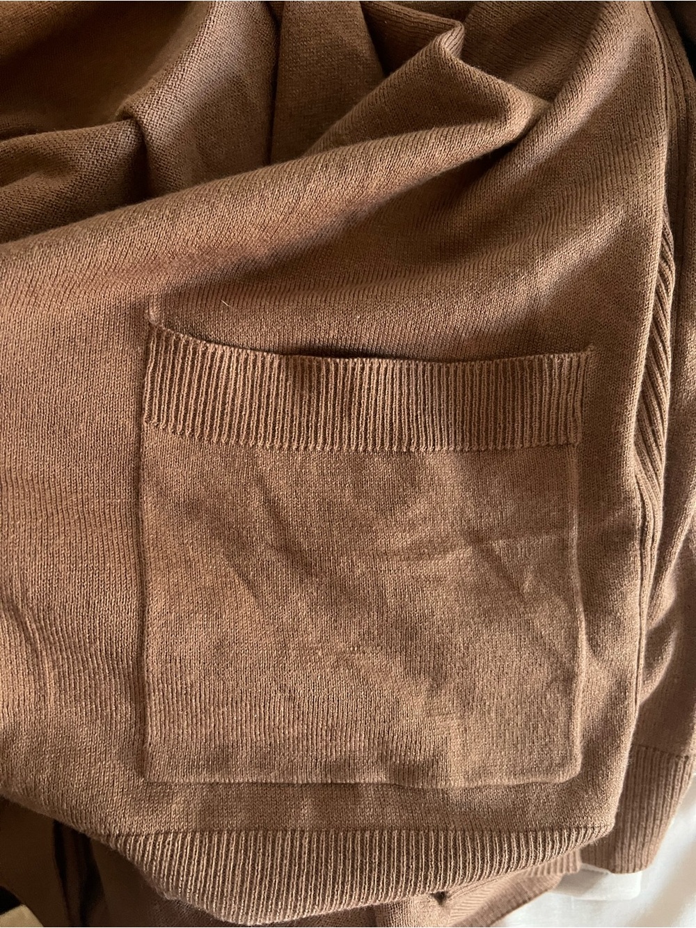 Matty M Open-Front Long Cardigan - Brown - Picture 5 of 6